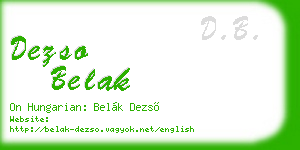 dezso belak business card