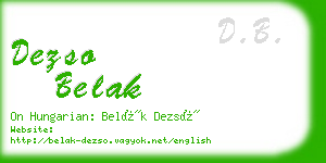 dezso belak business card